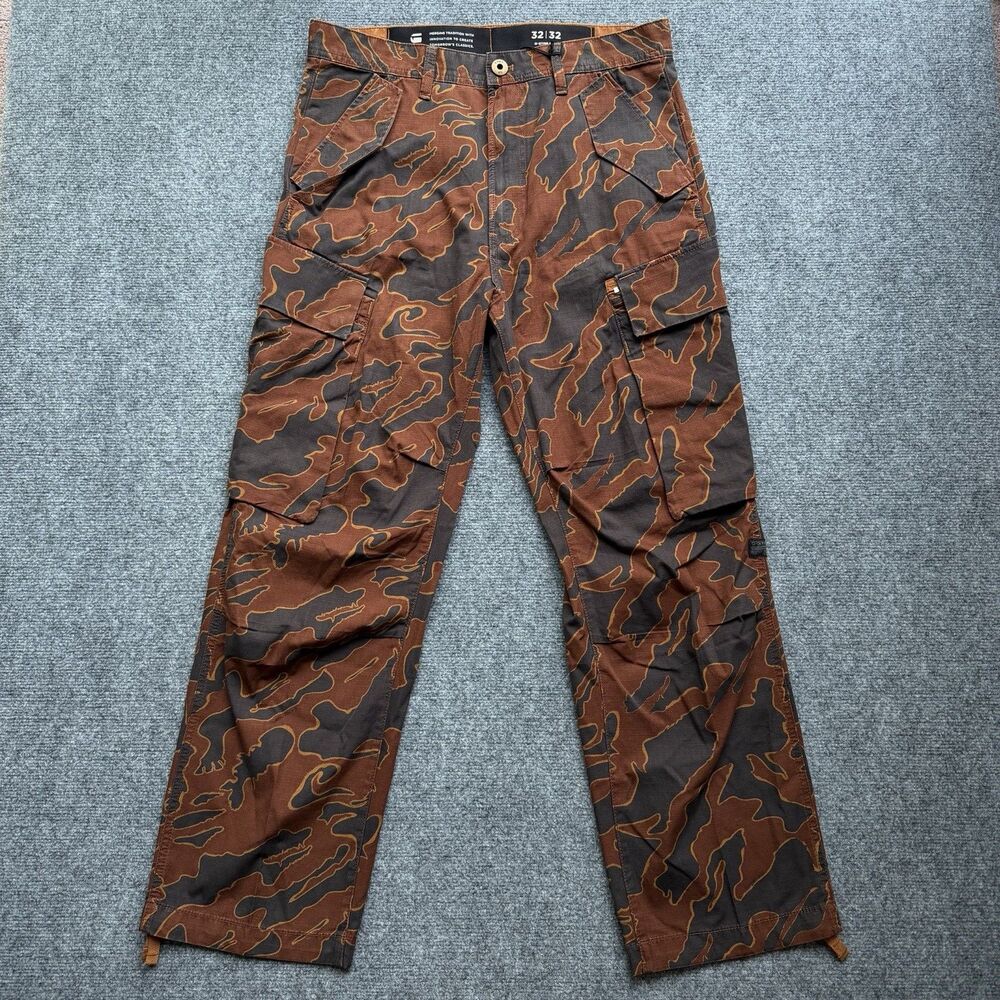 G-Star Raw R-3N Regular Straight Cargo Pants Rodeo Island Camo Men’s 32x32 NWT